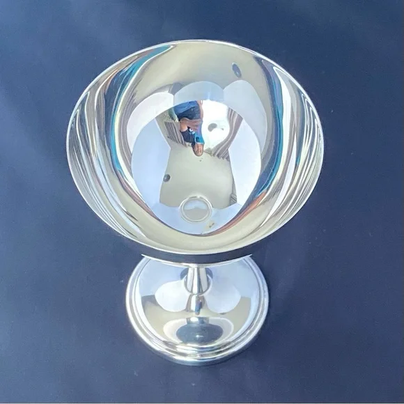 Vintage Mexican Silver Plated Brass Stemmed Goblet - Picture 4 of 5